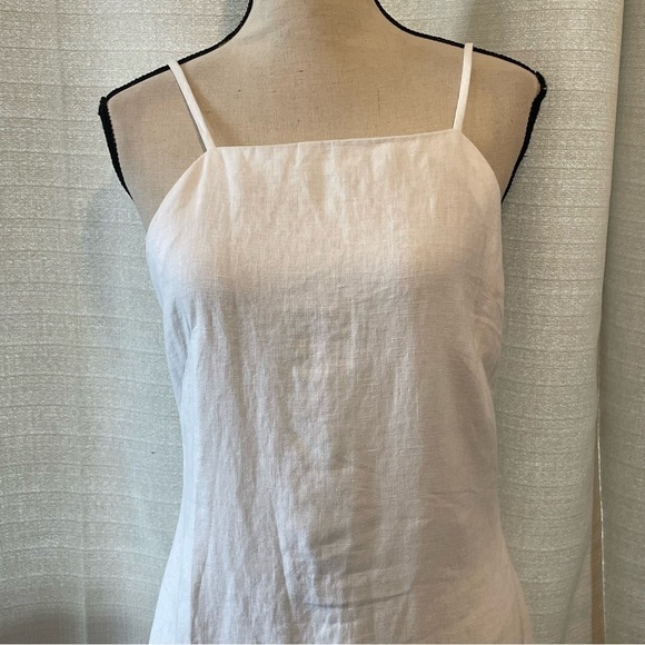 MADEWELL Goldie Midi Dress 100% Linen White Sleeveless Slit Size 6 NWT - Picture 3 of 10